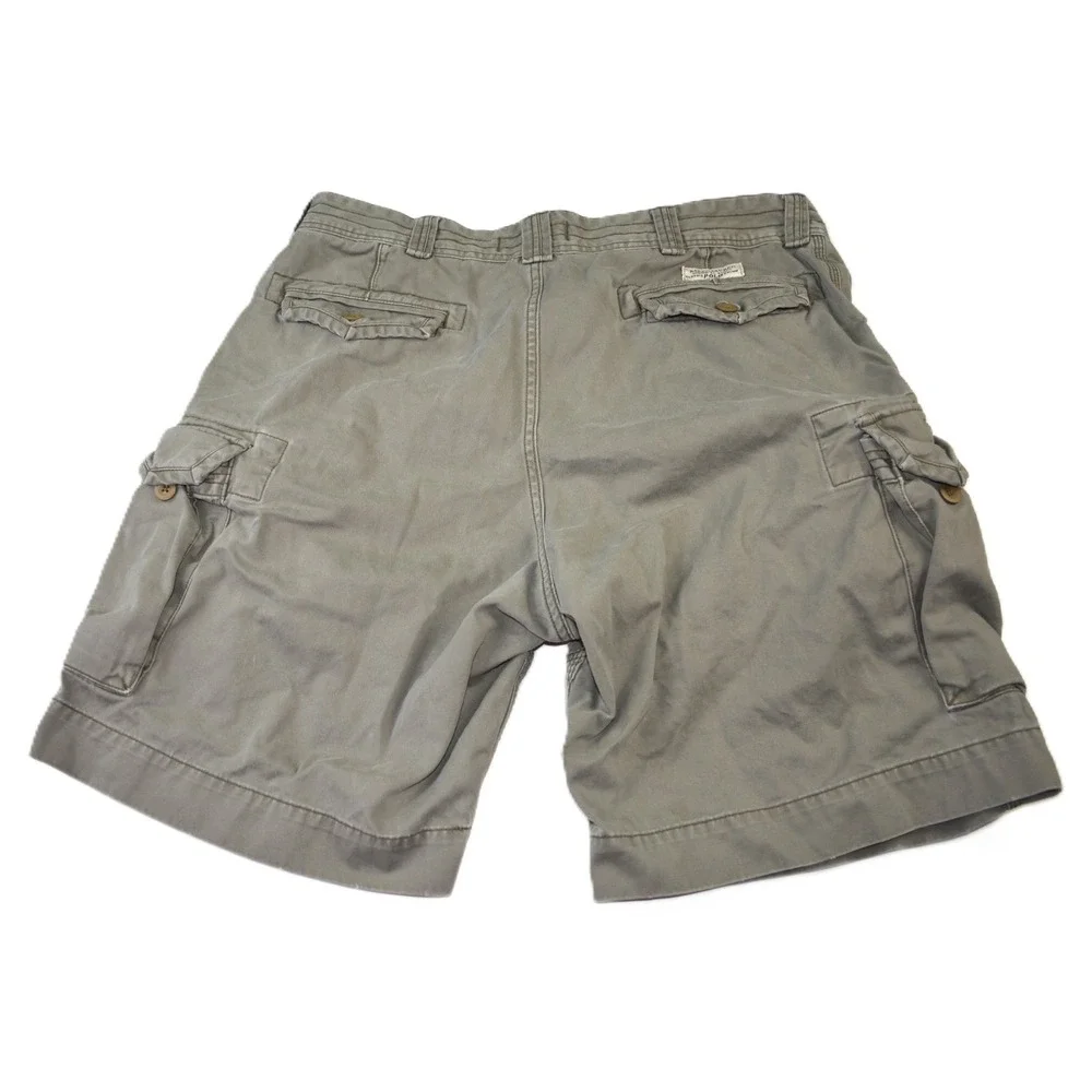 Polo Ralph Lauren Mens 38 Cargo Shorts Gray Classic Chino Cotton Utility